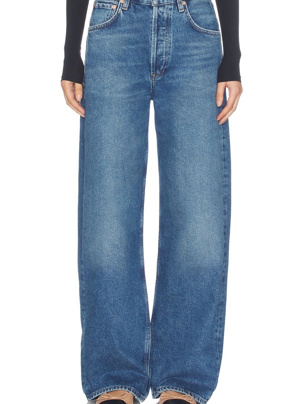 Citizens Of Humanity Medium Blue Wide-Leg Flare Jeans